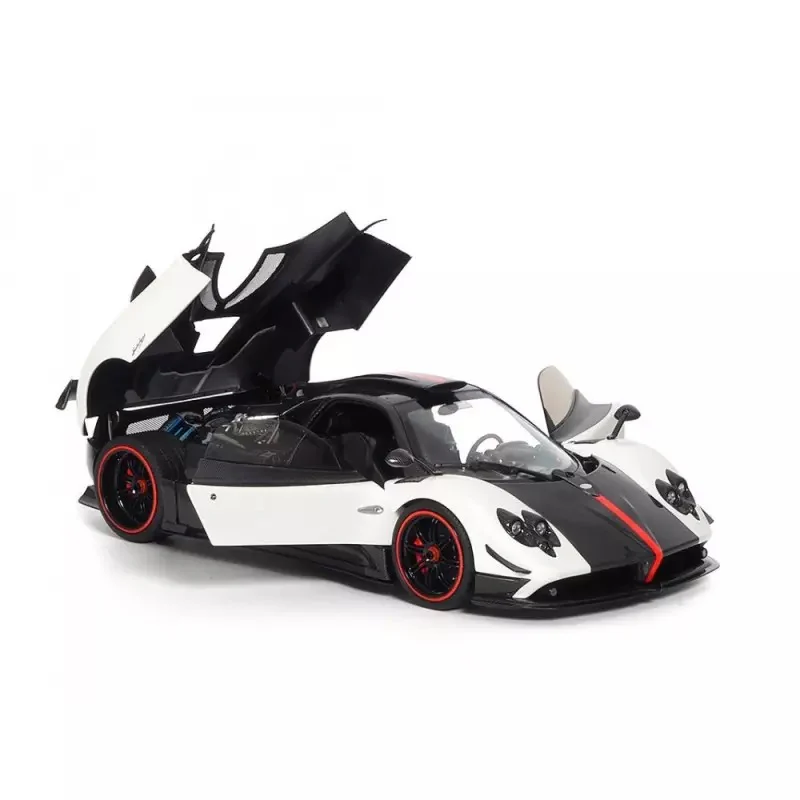 Almost-Real 2009 Pagani Zonda Cinque Coupe Bianco Benny White & Carbon 1:18 - Image 2