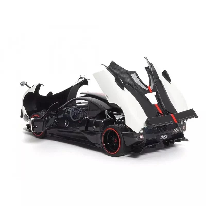 Almost-Real 2009 Pagani Zonda Cinque Coupe Bianco Benny White & Carbon 1:18 - Image 3