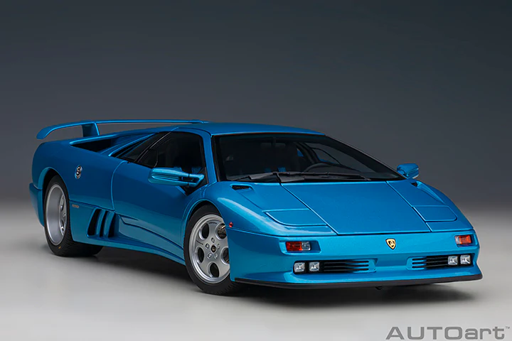 AUTOart 1995 Lamborghini Diablo SE30 Blue Sirena Metallic Blue 1:18 - Image 16