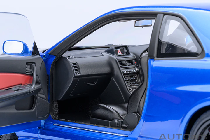 AUTOart 2001 Nissan Skyline GT-R (R34) Z-Tune Bayside Blue w/ Carbon Fiber Hood 1:18 - Image 11