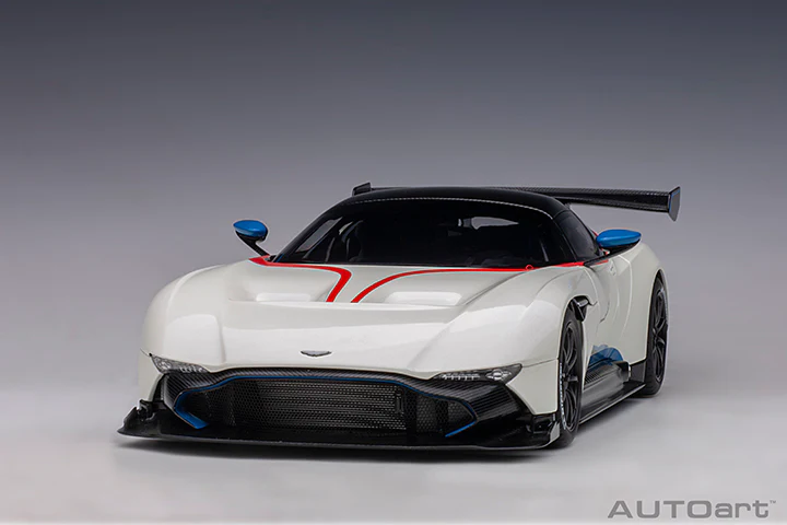 AUTOart 2019 Aston Martin Vulcan Stratus White w/ Blue & Red Stripes 1:18 - Image 13