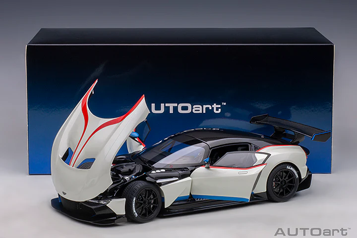 AUTOart 2019 Aston Martin Vulcan Stratus White w/ Blue & Red Stripes 1:18 - Image 15