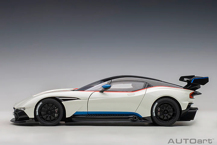 AUTOart 2019 Aston Martin Vulcan Stratus White w/ Blue & Red Stripes 1:18 - Image 4