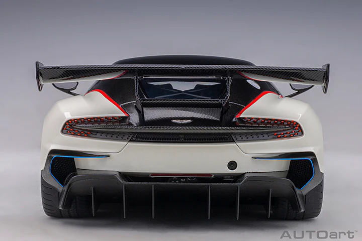 AUTOart 2019 Aston Martin Vulcan Stratus White w/ Blue & Red Stripes 1:18 - Image 7