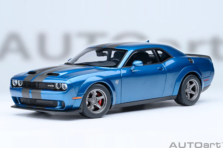 AUTOart 2023 Dodge Challenger SRT Super Stock Frostbite Blue 1:18