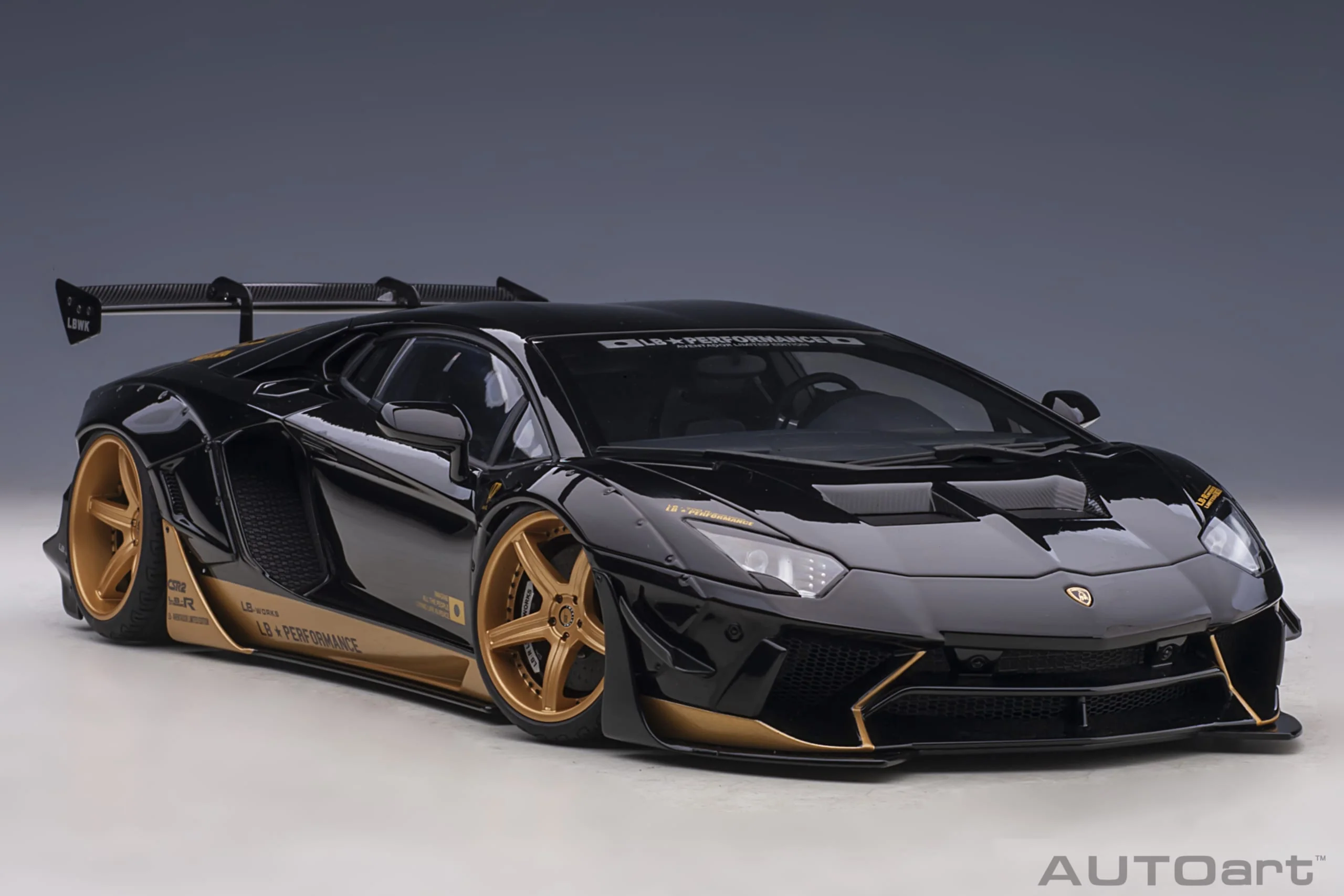 AUTOart Lamborghini Aventador Liberty Walk LB-Works, Limited Edition, Black w/ Gold 1:18 - Image 15