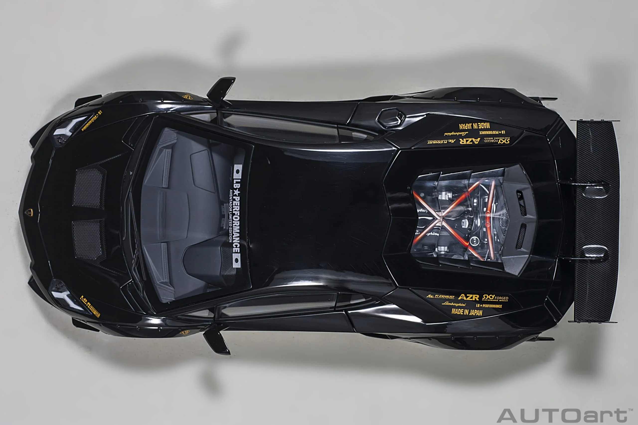 AUTOart Lamborghini Aventador Liberty Walk LB-Works, Limited Edition, Black w/ Gold 1:18 - Image 7
