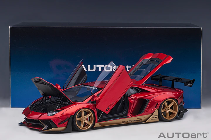 AUTOart Lamborghini Aventador Liberty Walk LB-Works, Limited Edition, Hyper Red w/ Gold Accents 1:18 - Image 19