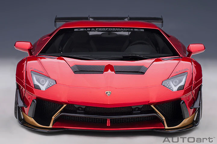 AUTOart Lamborghini Aventador Liberty Walk LB-Works, Limited Edition, Hyper Red w/ Gold Accents 1:18 - Image 5
