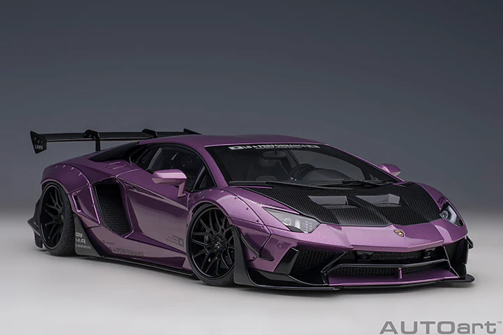 AUTOart Lamborghini Aventador Liberty Walk LB-Works, Limited Edition, Viola SE30 w/ Carbon Fiber Hood 1:18 - Image 14