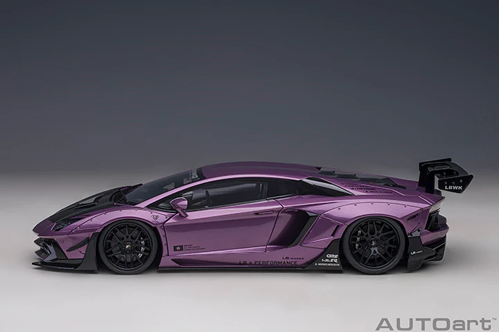 AUTOart Lamborghini Aventador Liberty Walk LB-Works, Limited Edition, Viola SE30 w/ Carbon Fiber Hood 1:18 - Image 3