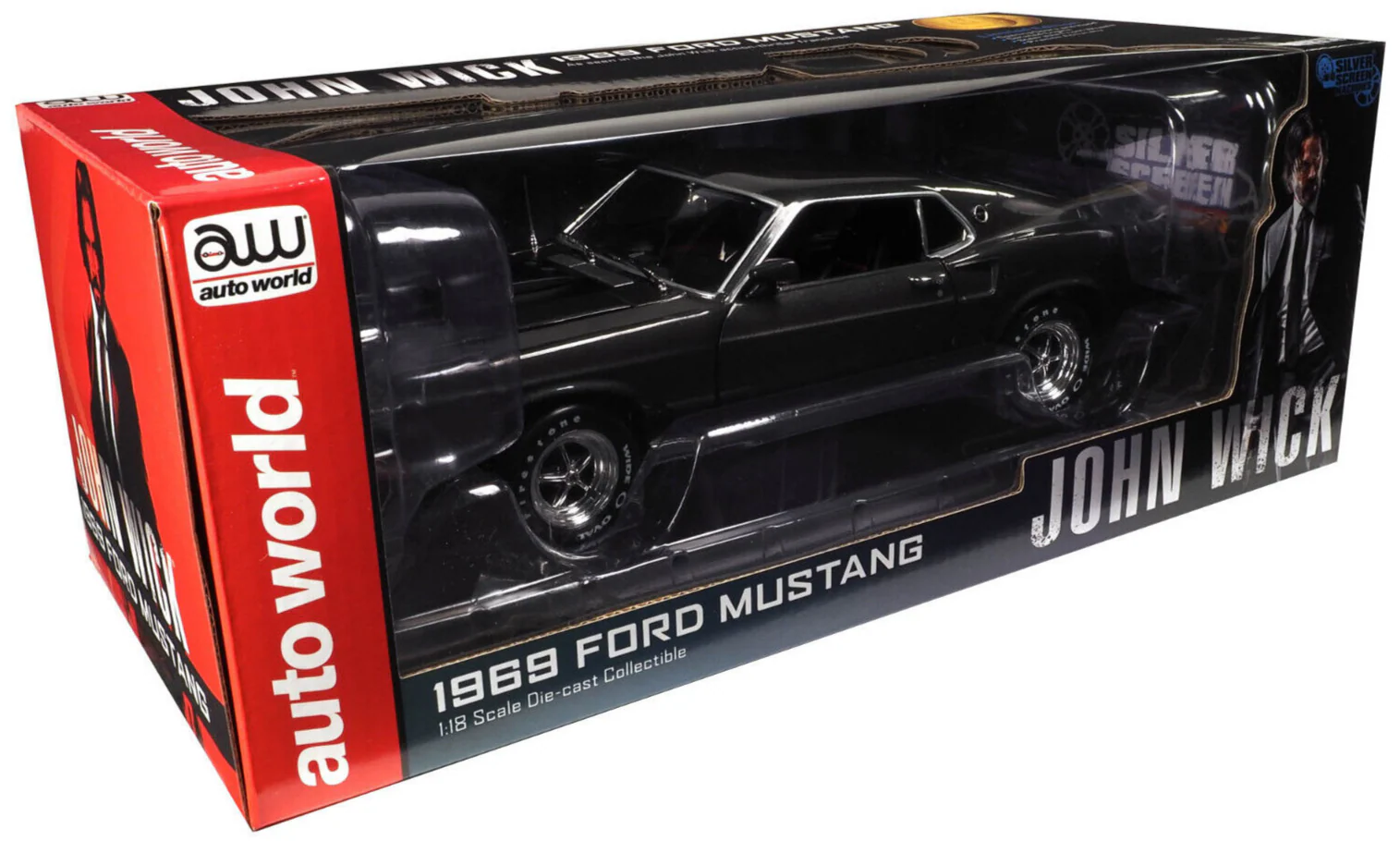Autoworld 1969 Ford Mustang Boss 429 "John Wick" Hitman Grey Metallic 1:18 - Image 7