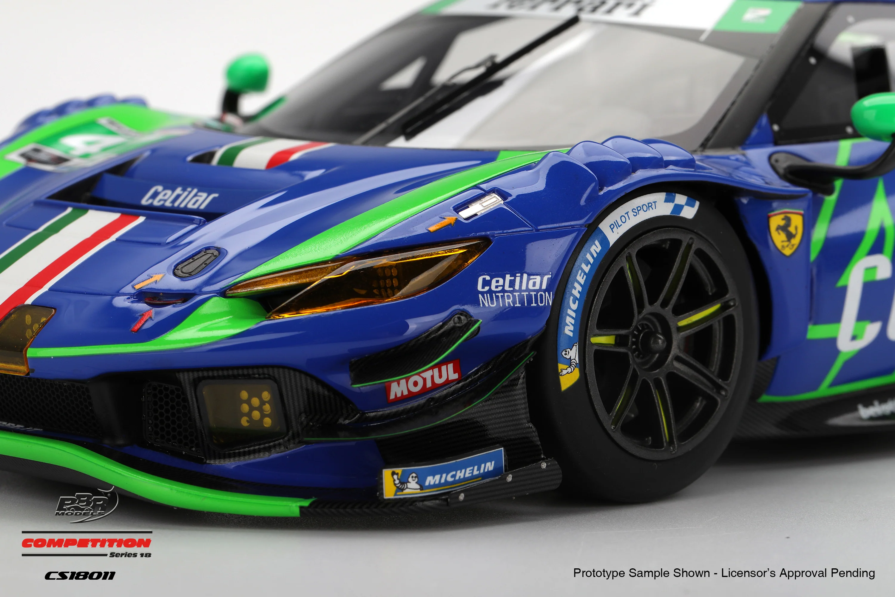 BBR Ferrari 296 GT3 #47 Cetilar Racing 2025 IMSA Daytona 24 Hrs Blue 1:18 - Image 4