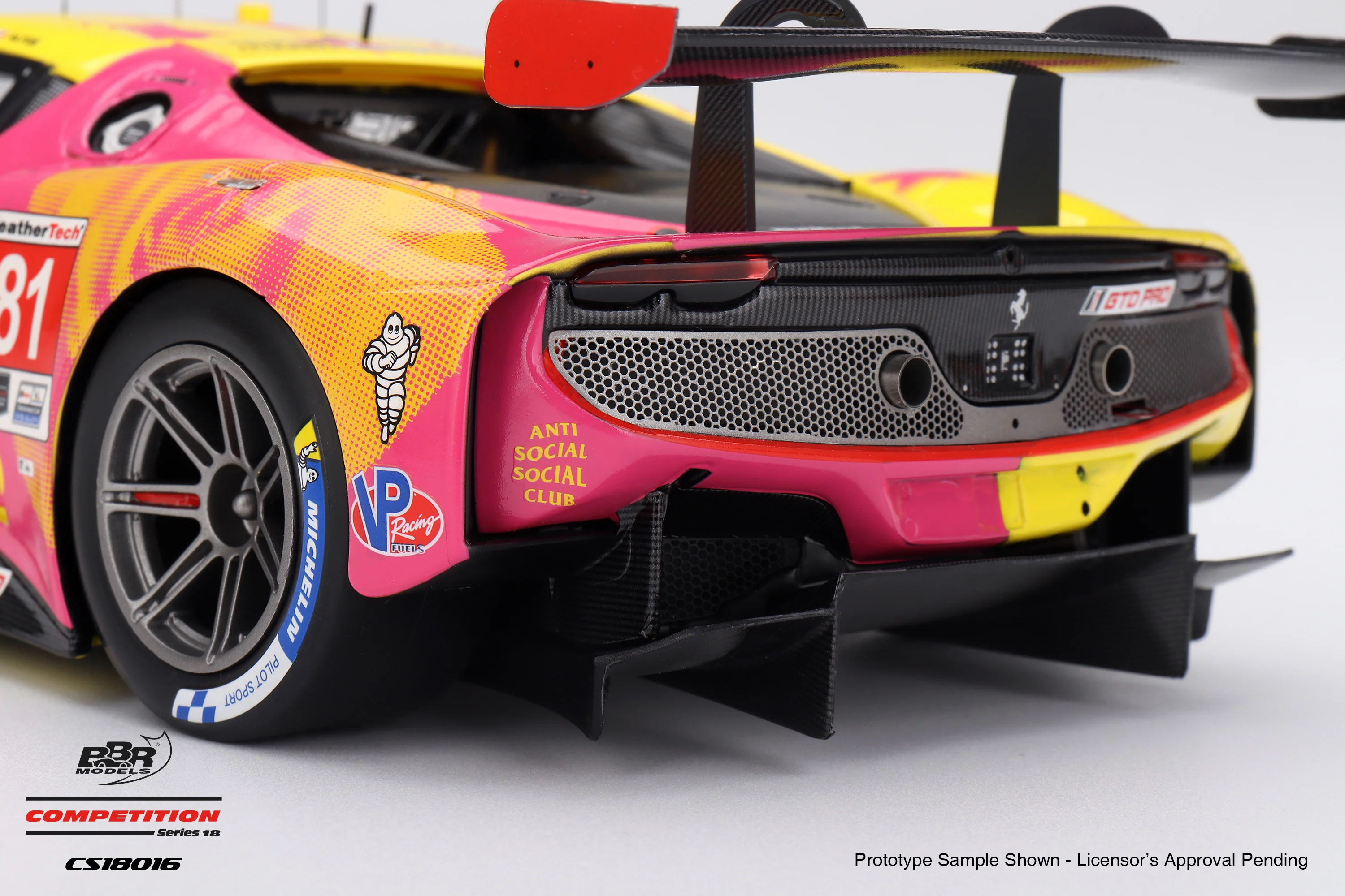 BBR Ferrari 296 GT3 #81 Dragon Speed 2nd 2025 IMSA Laguna Seca Yellow 1:18 - Image 6