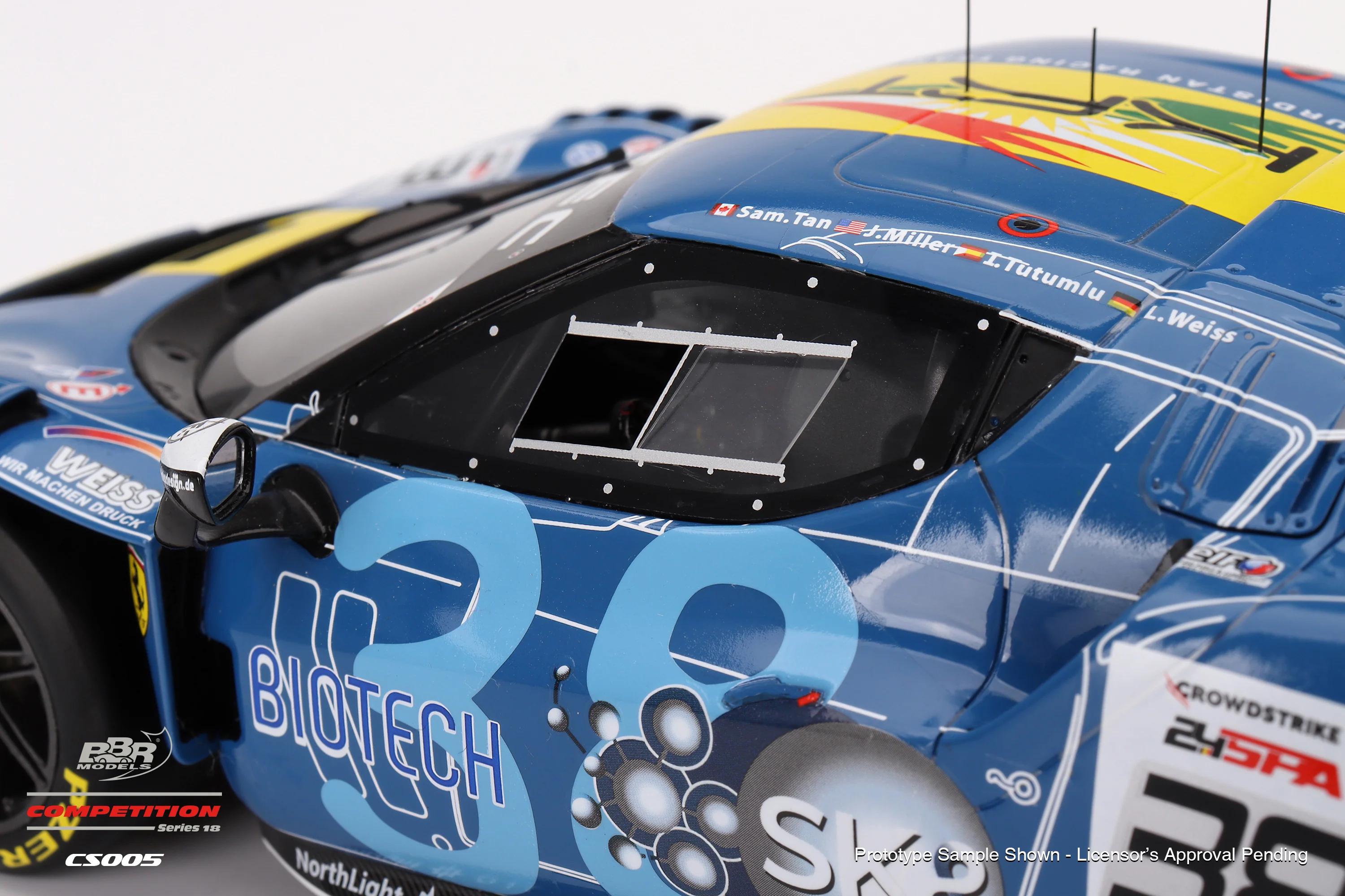 BBR Ferrari 296 GT3 ST Racing #38 2023 24hrs of SPA Blue 1:18 - Image 5