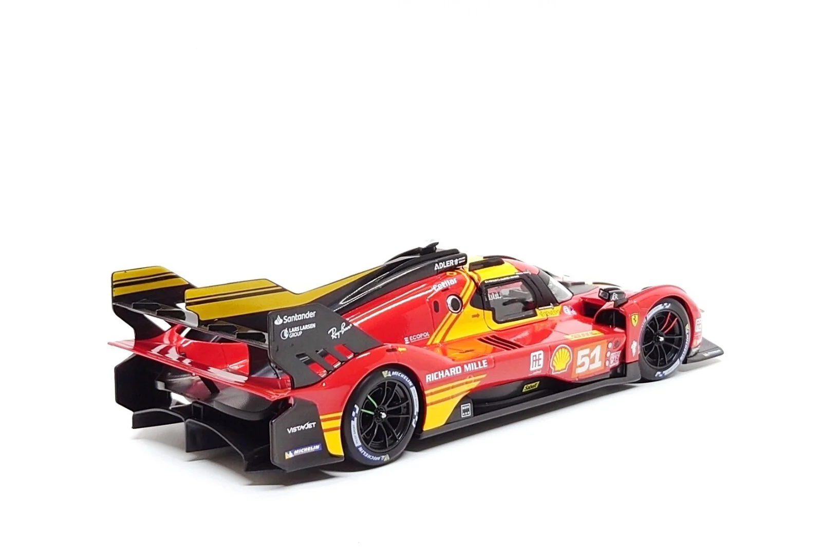 Bburago Ferrari 499P 3.0L Turbo V6 No 51 Team Ferrari AF Corse 2024 24hr Qatar - Red 1:18 - Image 3