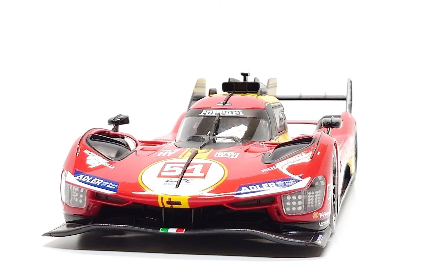 Bburago Ferrari 499P 3.0L Turbo V6 No 51 Team Ferrari AF Corse 2024 24hr Qatar - Red 1:18 - Image 7