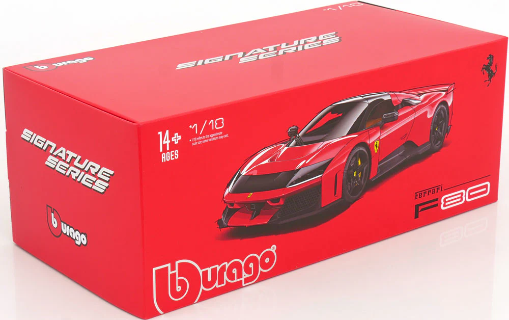 Bburago Signature Series 2024 Ferrari F80 Red (Rossa Corsa) w/ Black Wheels 1:18 - Image 5