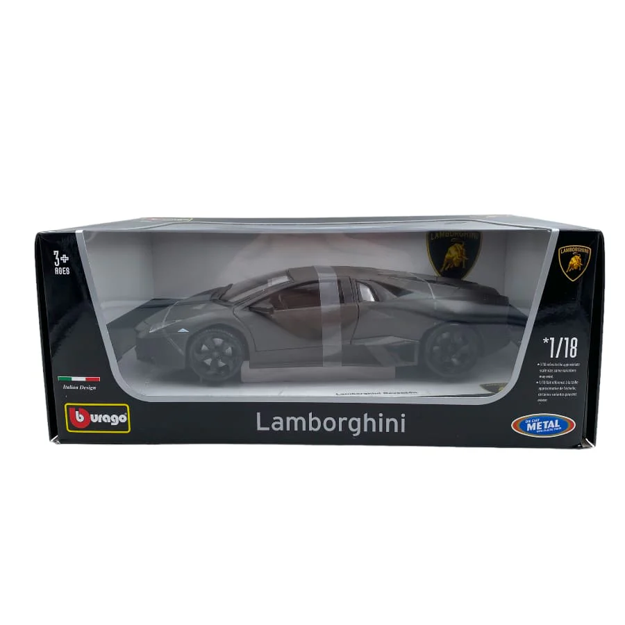 Bburago 2007 Lamborghini Reventon Motorshow Francoforte Matte Dark Grey Metallic 1:18 - Image 6