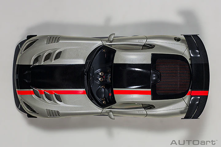 AUTOart 2017 Dodge Viper GTS-R Commemorative Edition ACR Bullet Silver Metallic w/ Black Stripes 1:18 - Image 6