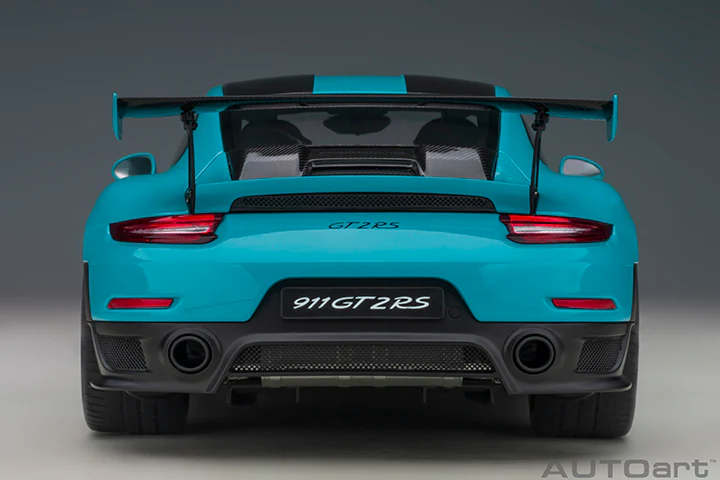 AUTOart Porsche 911 991.2 GT2 RS w/ Weissach Pkg Miami Blue 1:18 - Image 6