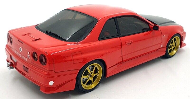 Greenlight 1999 Nissan Skyline GT-R (R34) Red w/ Black Hood & LED Ground Effects 1:18 - Image 6