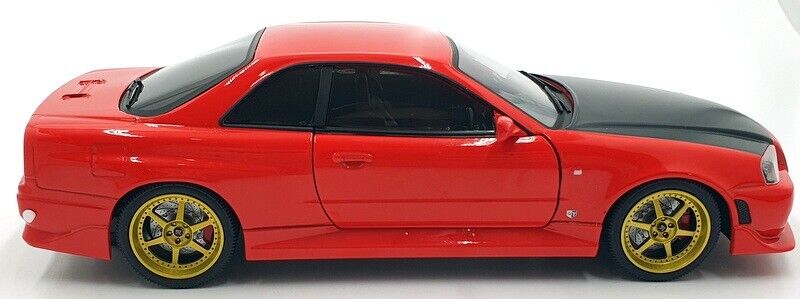Greenlight 1999 Nissan Skyline GT-R (R34) Red w/ Black Hood & LED Ground Effects 1:18 - Image 8