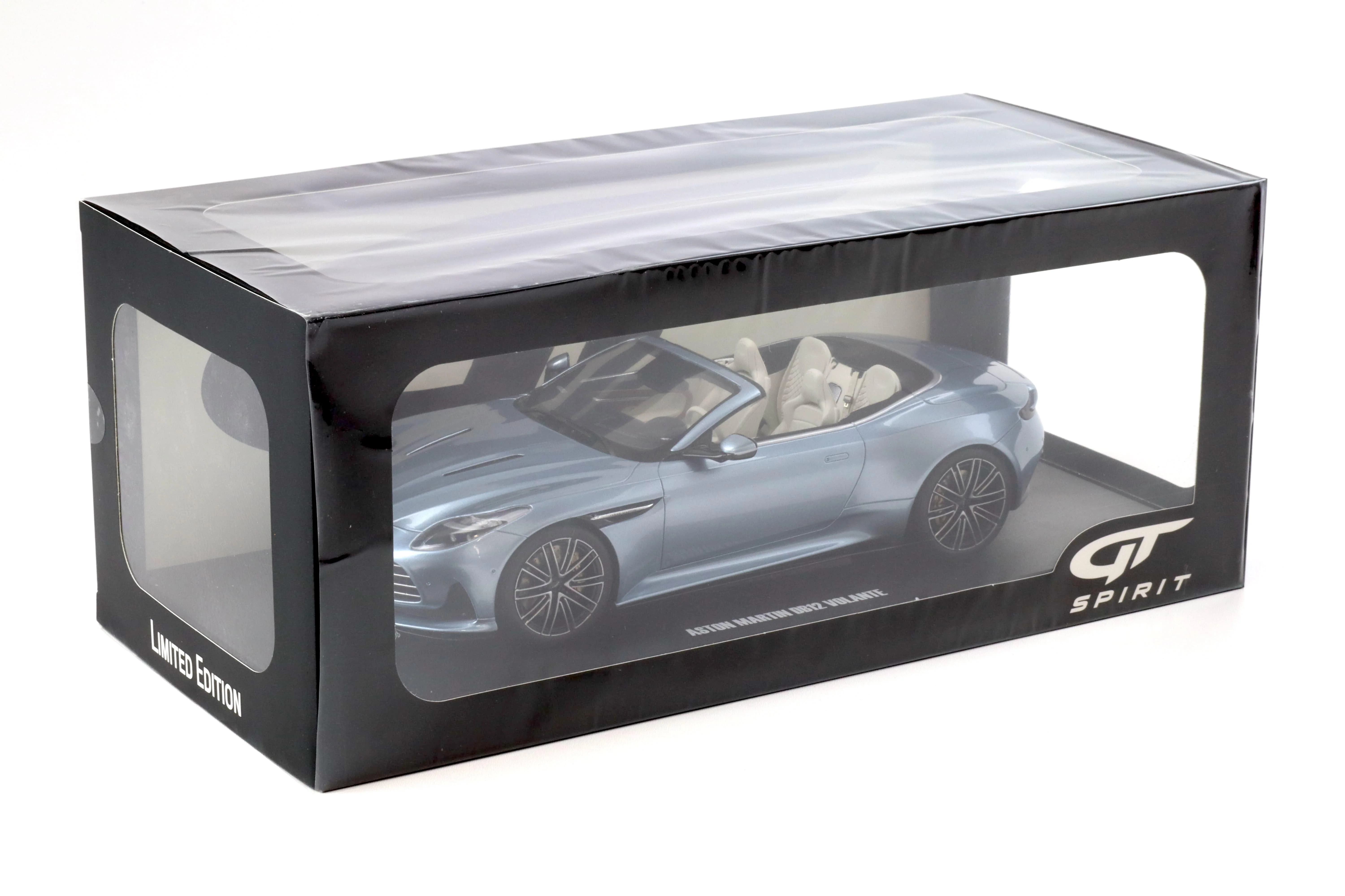 GT Spirit 2023 Aston Martin DB12 Volante Convertible Carribbean Blue Pearl 1:18 - Image 4