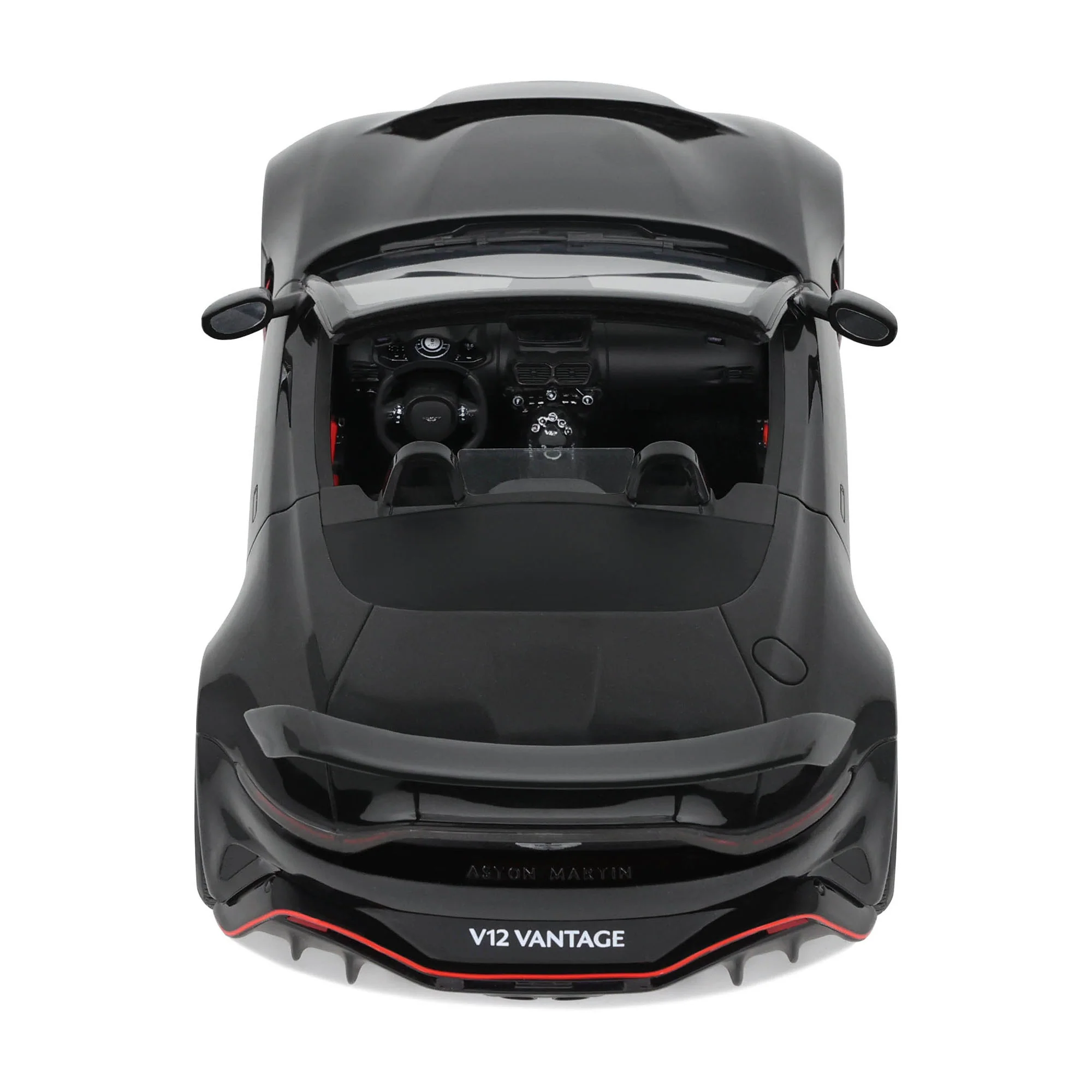 GT Spirit 2023 Aston Martin V12 Vantage Roadster Onyx Black w/ Red Trim 1:18 - Image 11