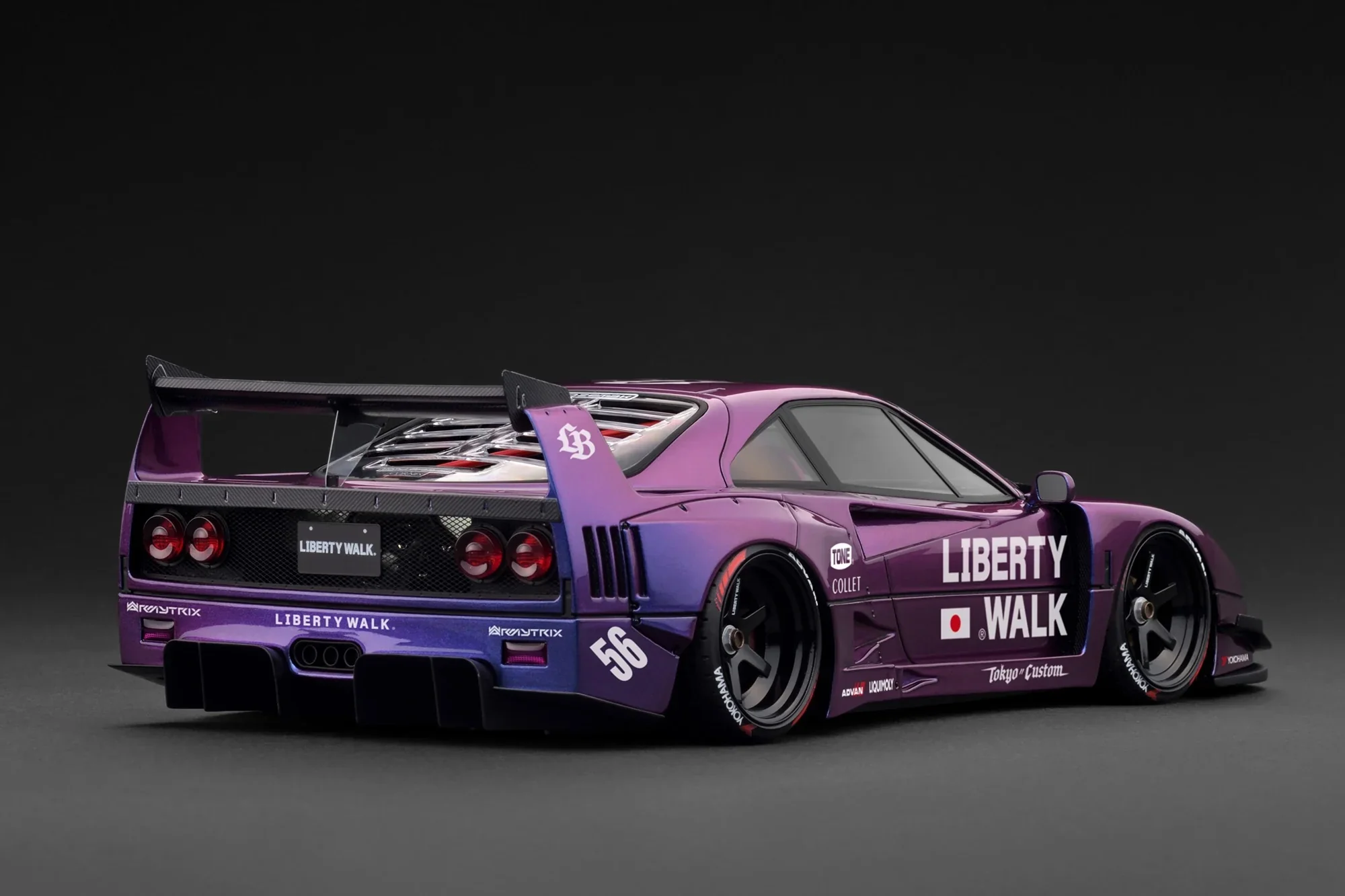 Ignition-Model Ferrari F40 LBWK LB-Works 40 Japan Midnight Purple Metallic 1:18 - Image 2