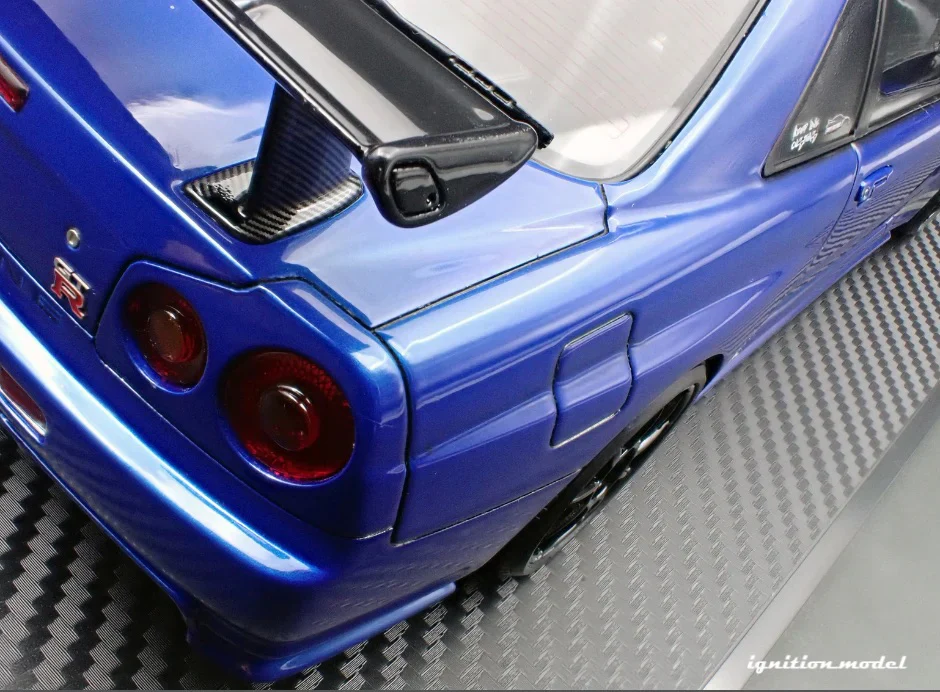 Ignition-Model Nissan Skyline GT-R R34 (BNR34) Top Secret 34GT-R RHD Blue Metallic 1:18 - Image 14