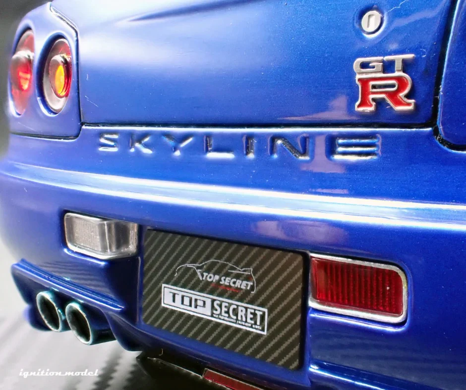 Ignition-Model Nissan Skyline GT-R R34 (BNR34) Top Secret 34GT-R RHD Blue Metallic 1:18 - Image 7