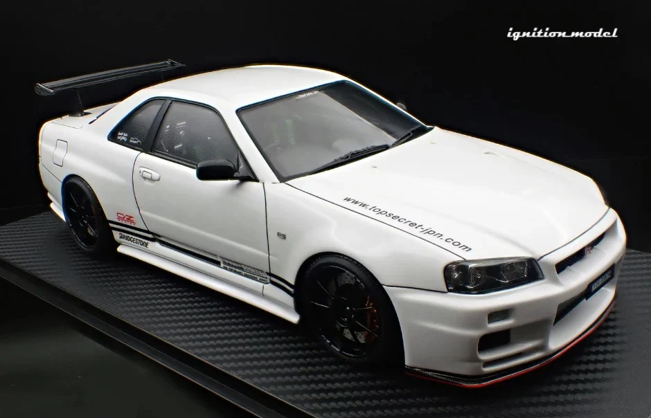 Ignition-Model Nissan Skyline GT-R R34 (BNR34) Top Secret 34GT-R RHD White 1:18 - Image 3