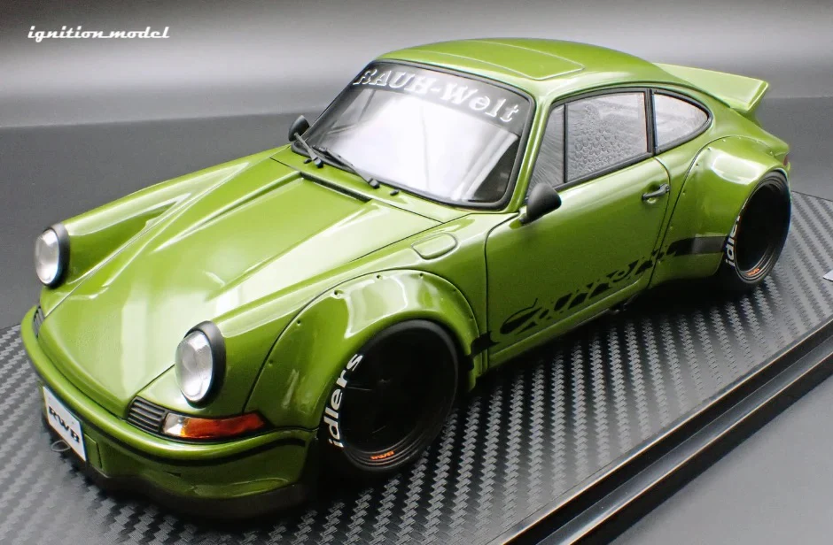 Ignition-Model Porsche 911 F Series Backdate RWB Coupe Green 1:18 - Image 4