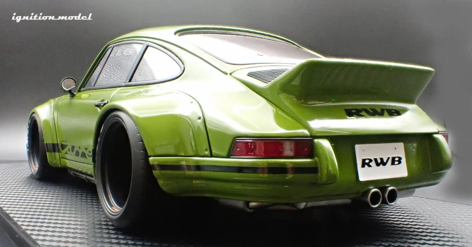 Ignition-Model Porsche 911 F Series Backdate RWB Coupe Green 1:18 - Image 6