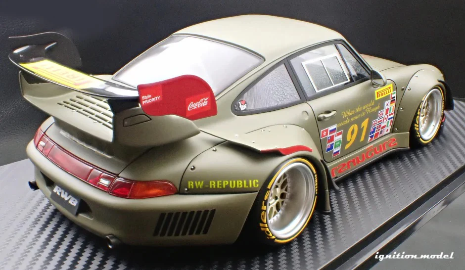 Ignition Model Porsche 993 RWB "Khaki" Matte Green 1:18 - Image 29