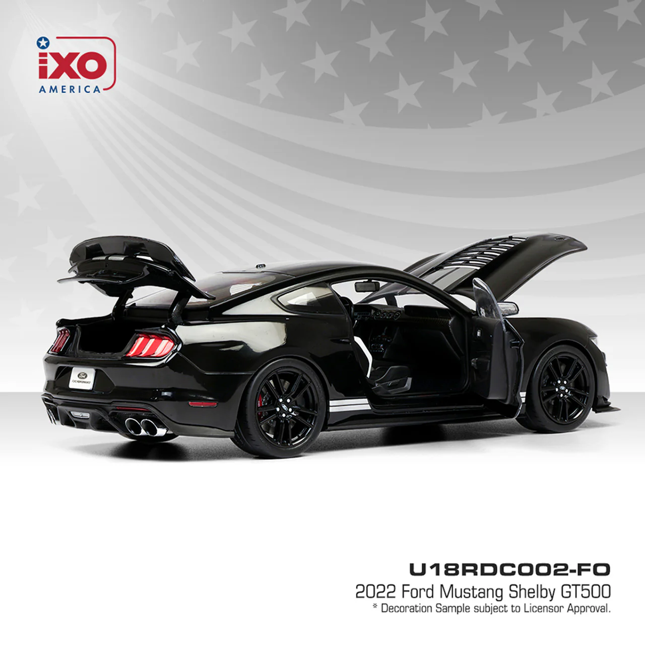 Ixo 2022 Ford Shelby Mustang Shelby GT500 Shadow Black 1:18 - Image 6
