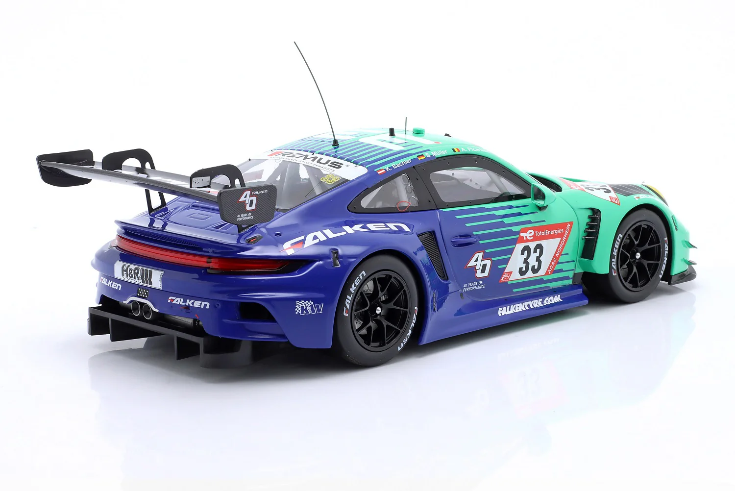 Ixo 2023 Porsche 911 992 GT3 R Team Falken Motorsports No 33 24hr Nurburgring 1:18 - Image 2