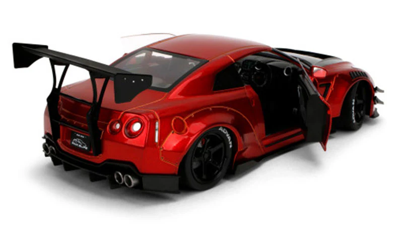 Jada Pink Slips Nissan Skyline GT-R R35 Liberty Walk Red Metallic 1:18 - Image 4