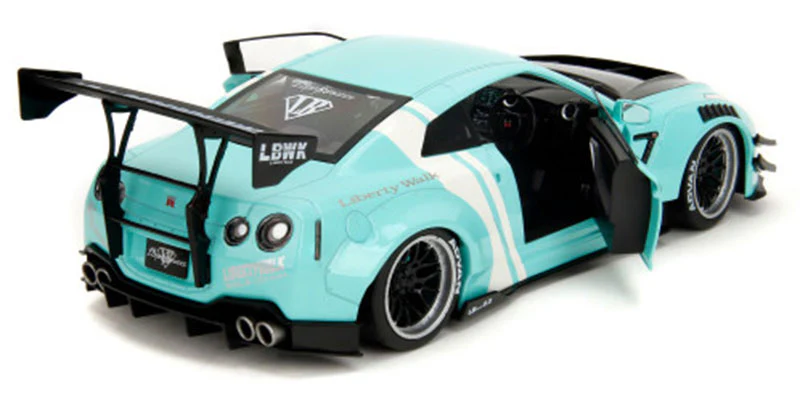 Jada Pink Slips Nissan Skyline GT-R R35 Liberty Walk Seafoam Mint Green 1:18 - Image 4