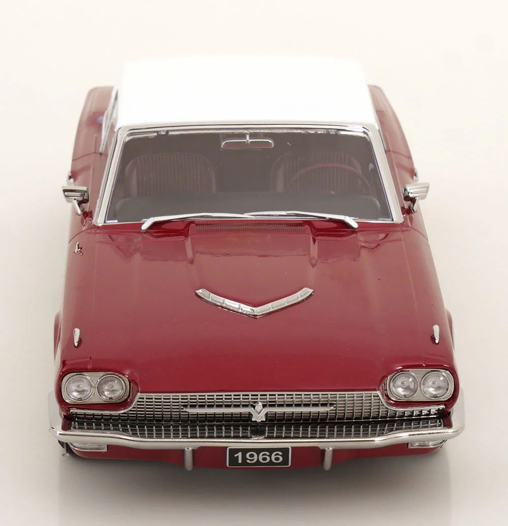KK Scale 1966 Ford Thunderbird Coupe Dark Red Metallic 1:18 - Image 4