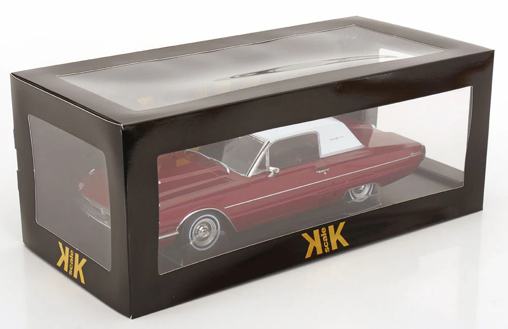 KK Scale 1966 Ford Thunderbird Coupe Dark Red Metallic 1:18 - Image 6