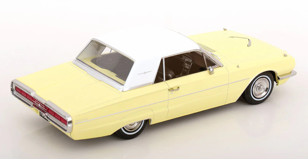 KK Scale 1966 Ford Thunderbird Hardtop Coupe Pale Yellow 1:18 - Image 2