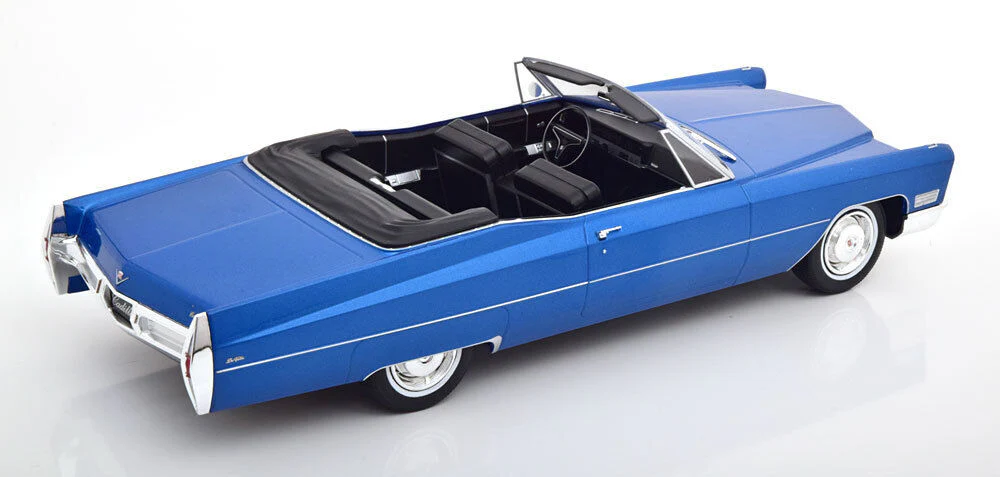 KK Scale 1967 Cadillac DeVille Convertible Blue Metallic 1:18 - Image 2