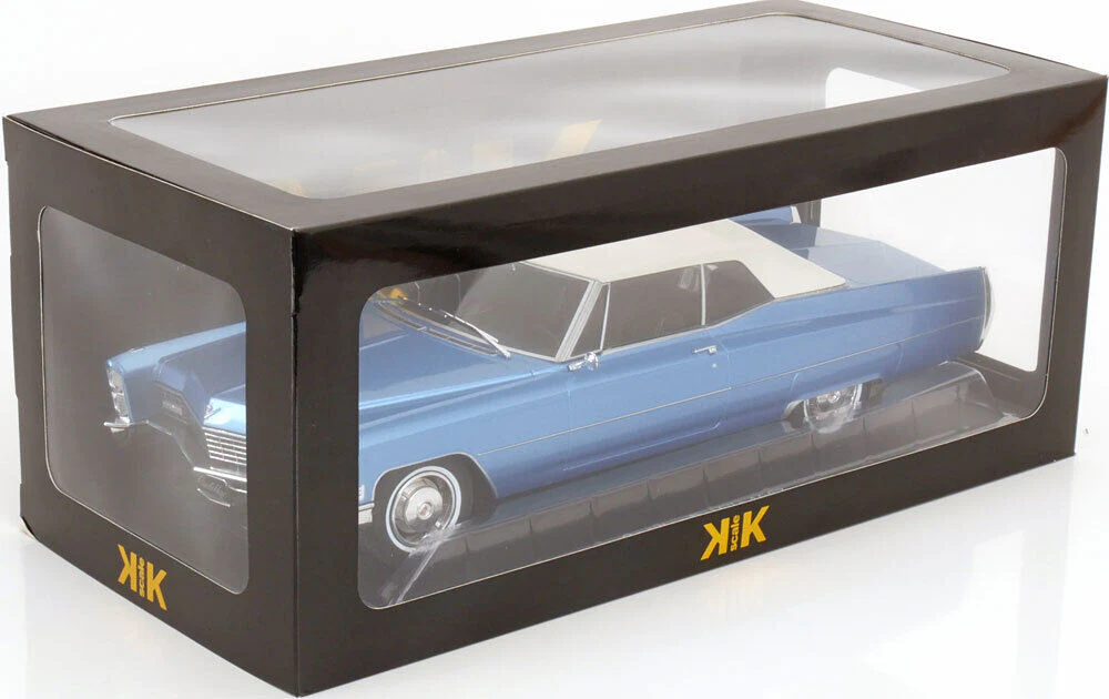 KK Scale 1967 Cadillac DeVille with Softtop Light Blue Metallic 1:18 - Image 6