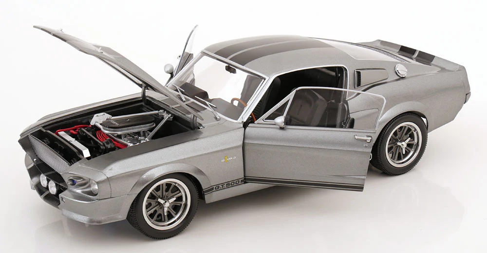 KK Scale 1967 Ford Mustang Shelby GT500 "Eleanor" Grey w/ Black Stripes 1:12 - Image 6