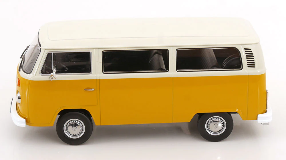 KK Scale 1972 Volkswagen T2b Minibus Yellow & White 1:18 - Image 3