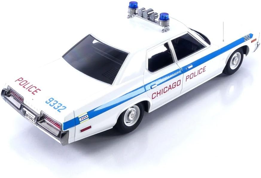 KK Scale 1974 Dodge Monaco Chicago PD Police Cruiser White 1:18 - Image 5