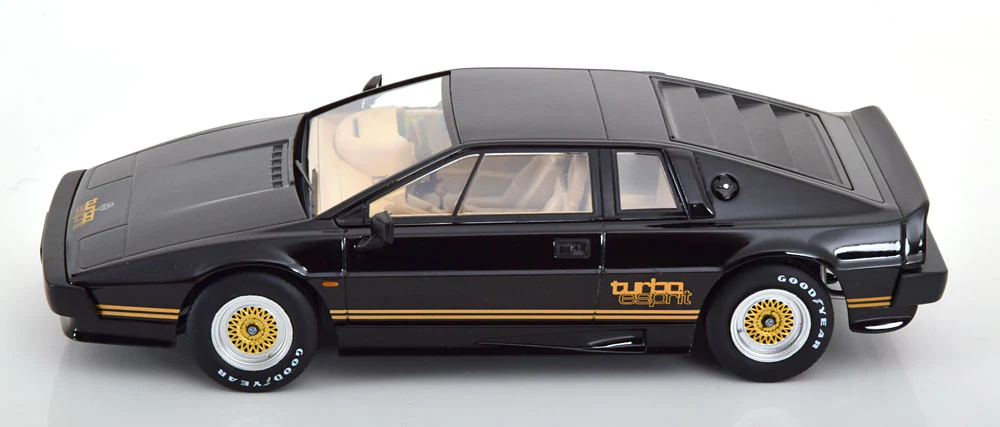 KK Scale 1981 Lotus Esprit Turbo Black w/ Gold Deco 1:18 - Image 3