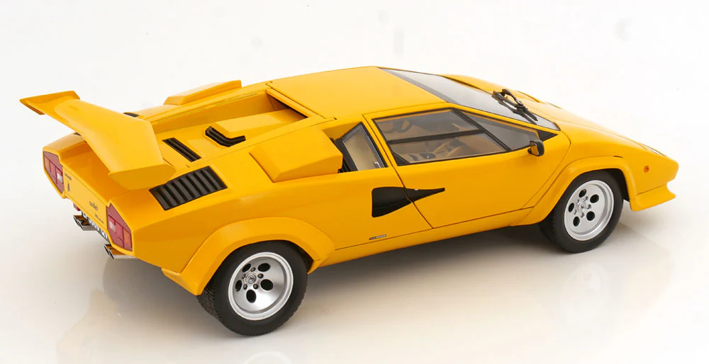 KK Scale 1985 Lamborghini Countach LP 5000S QV Yellow 1:12 - Image 4